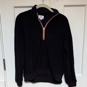 Sundry Faux Sherpa Zip Tunic